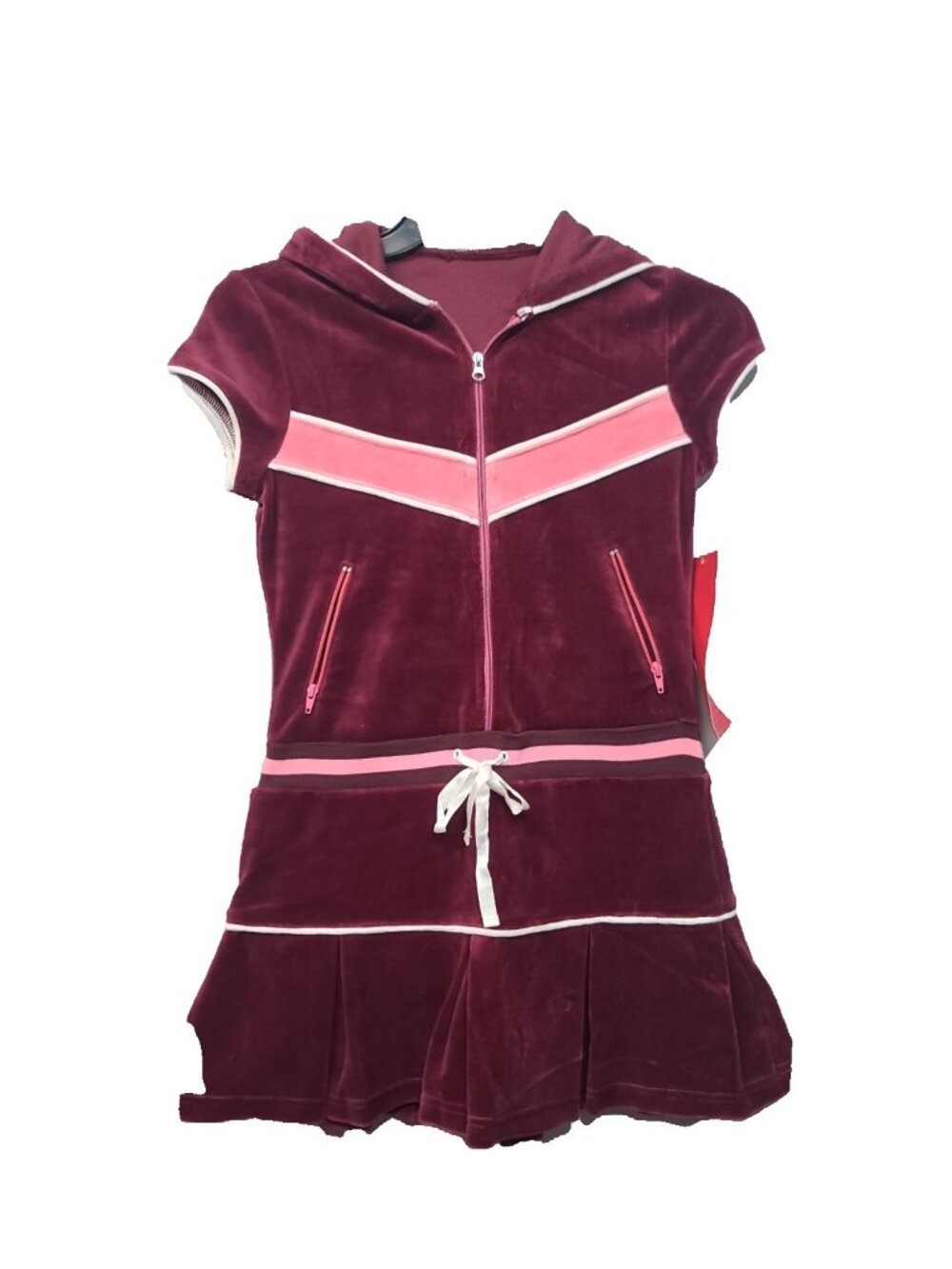 Limited Too VIntage Y2K Velour Mini Dress Size 10 Red NWT